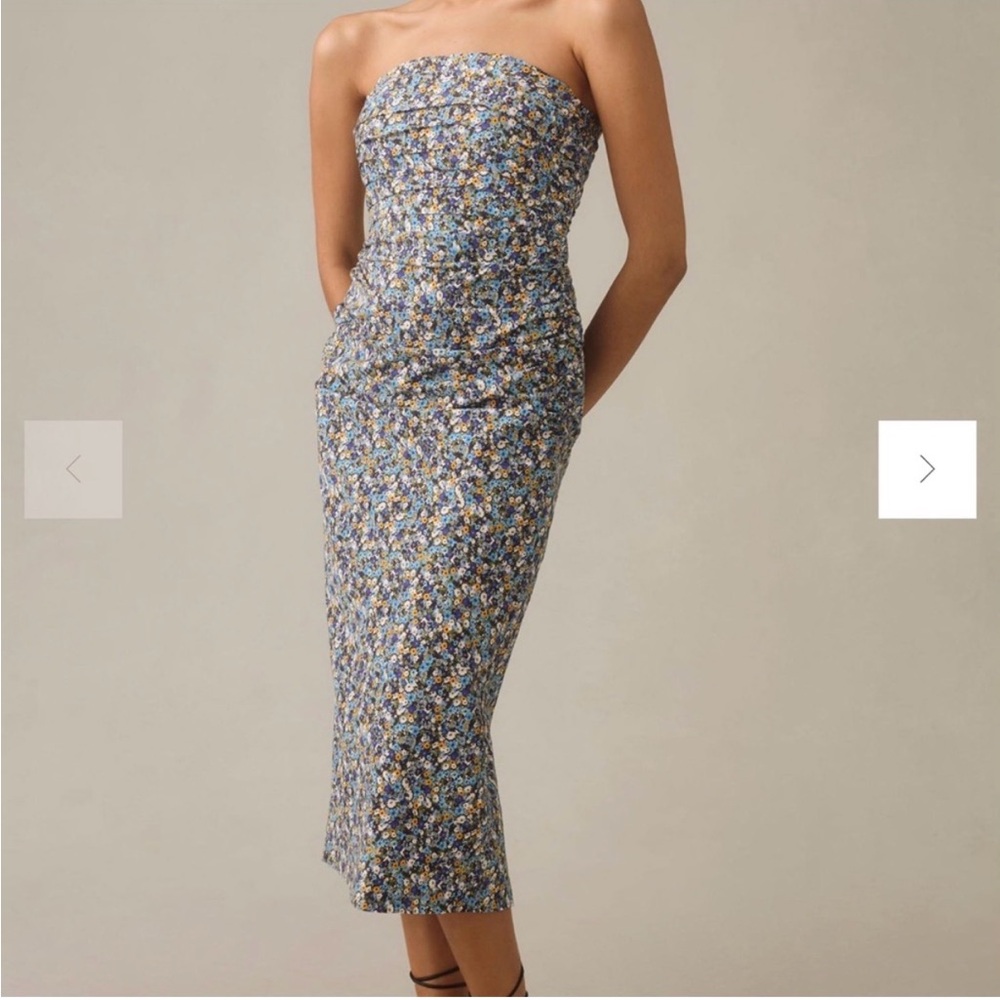 Anthropologie The Soleil Slim Strapless Midi Dress